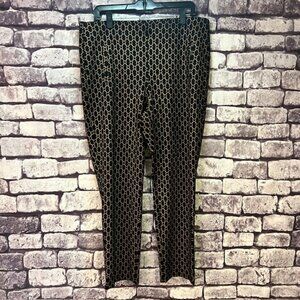 Chico's Black & Brown Pull On Dress Pants Size L/14